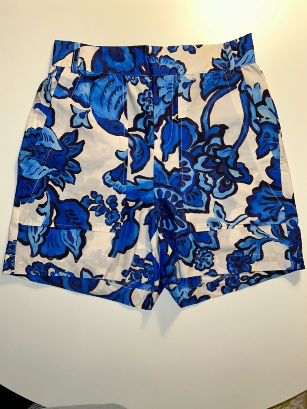 Mango Blue Floral Print Cotton Short - Never Worn